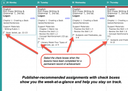 Homeschool Planet BJU Writing and Grammar weekly view button