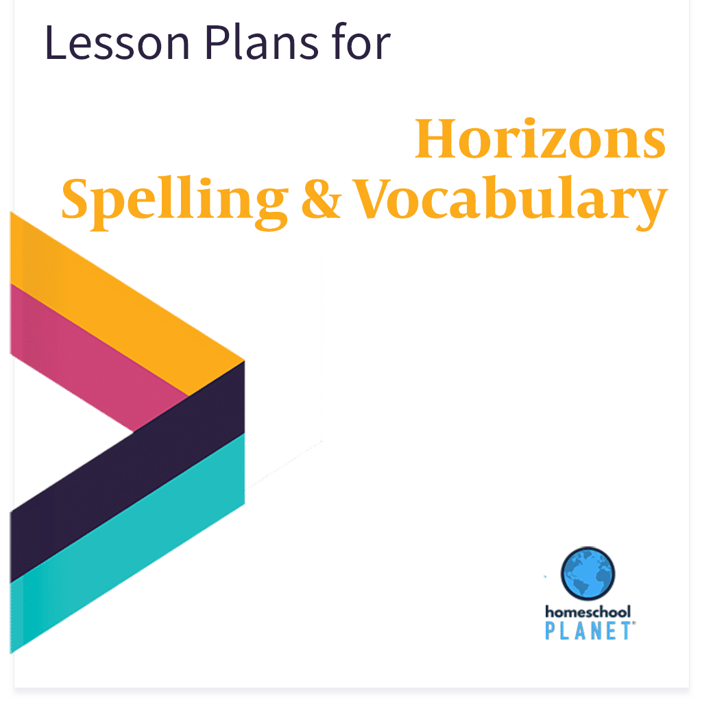 Horizons Spelling & Vocabulary lesson plan button for homeschool planet