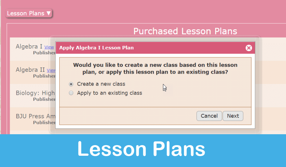 Homeschool Planet Lesson Plans screenshot button