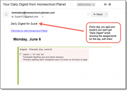 Homeschool Planet Phonetic Zoo email daily digest screenshot button