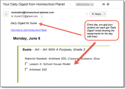 Homeschool Planet Art with A Purpose email digest screenshot button
