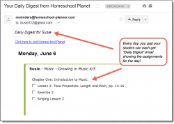 Homeschool Planet Rod & Staff Music daily digest email screenshot button