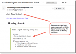 Homeschool Planet Following Narnia email digest screenshot button