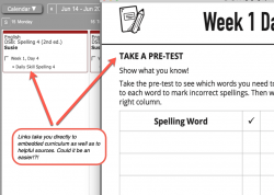 Homeschool Planner DSB Spelling 4 weekly view with links