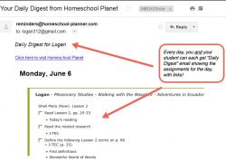 Homeschool Planet Waodani Daily Digest button