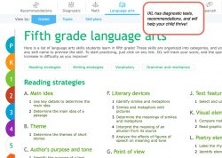 Screenshot view of IXL Language Arts website