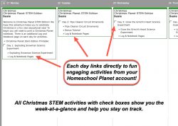 Christmas Planet STEM Weekly View