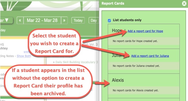 Creating Report Cards 2