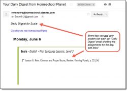Homeschool Planet First Language Lessons Daily Digest button
