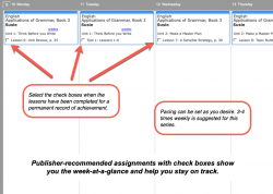 Homeschool Planner Applications in Grammar weekly view button