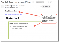 Homeschool Planner Reading Journal Daily Digest button