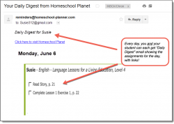 Homeschool Planet Master Books Language Arts Daily Digest button