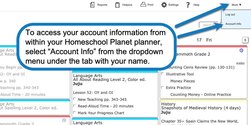 How to access your account in Homeschool Planet screenshot 2