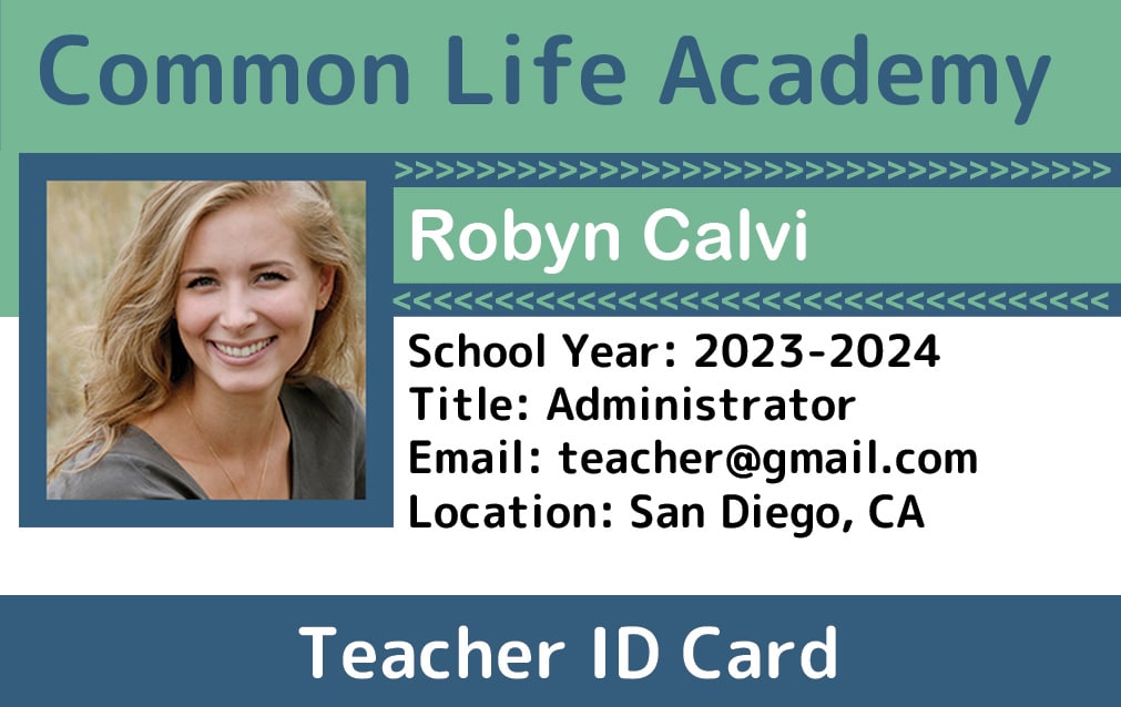 Arrows Teacher ID Card