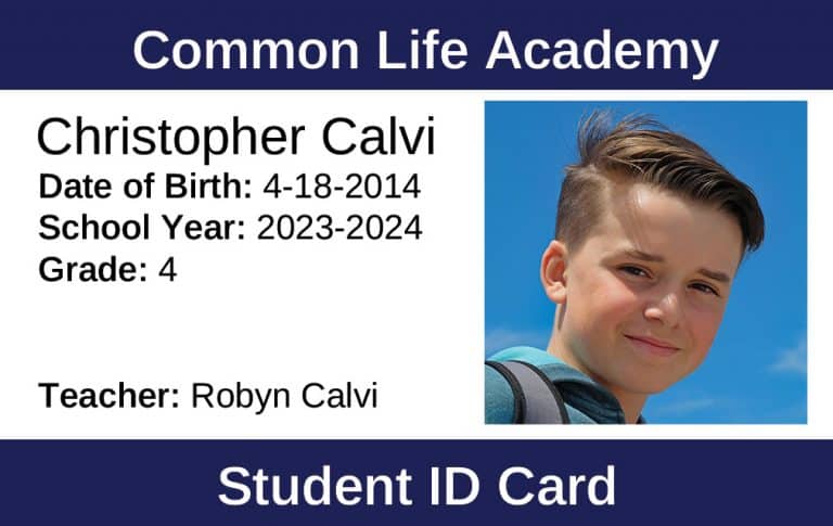 Generic Homeschool Student ID Card