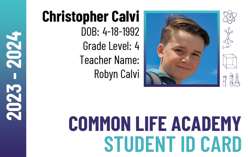 Sample homeschool ID card- STEM