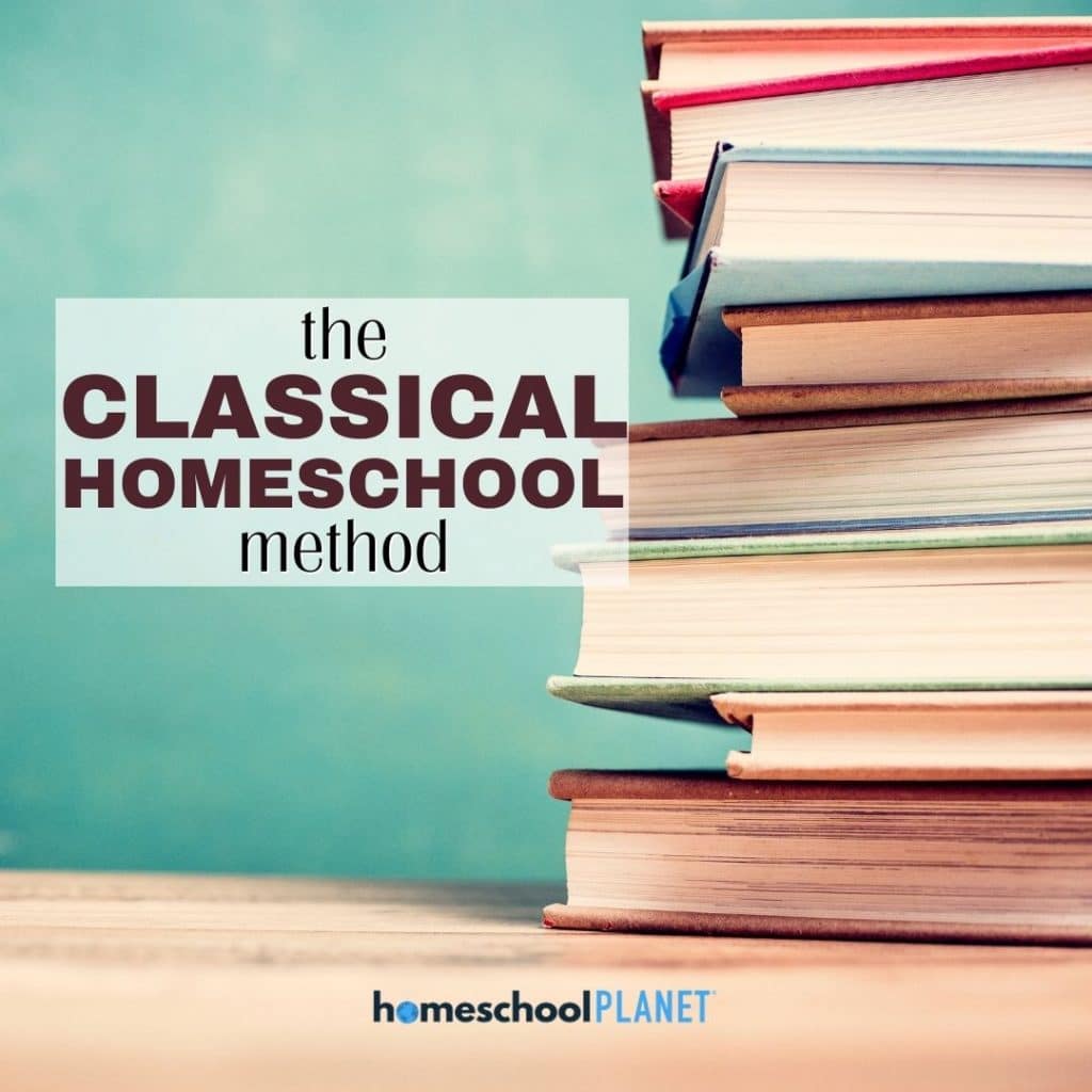 classical homeschooling image with books