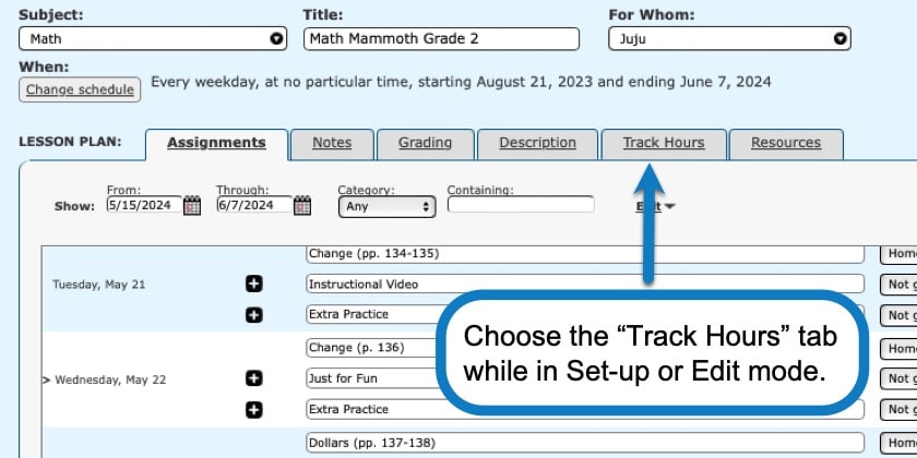 How to track hours in your homeschool planner screenshot 3