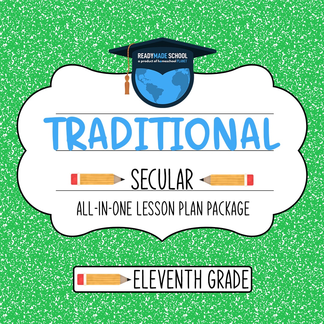 Traditional secular studies all-in-one lesson plan package - eleventh grade in homeschool planet image