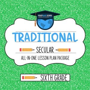 Traditional secular studies all-in-one lesson plan package - sixth grade in homeschool planet image