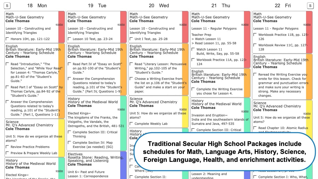 Traditional Secular High School RMS